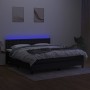 Cama box spring colchón y luces LED tela negro 180x200 cm de vidaXL, Camas y somieres - Ref: Foro24-3133495, Precio: 567,31 €...