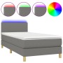 Boxspringbettmatratze und LED-Leuchten dunkelgrauer Stoff 90x190 cm von vidaXL, Betten und Lattenroste - Ref: Foro24-3133518,...