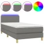 Box spring bed mattress and LED lights dark gray fabric 80x200 cm by vidaXL, Beds and slatted bases - Ref: Foro24-3133510, Pr...