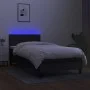 Box spring bed with mattress and LED black fabric 90x190 cm by vidaXL, Beds and slatted bases - Ref: Foro24-3132959, Price: 2...