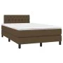 Box spring bed with mattress and LED dark brown fabric 120x200 cm by vidaXL, Beds and slatted bases - Ref: Foro24-3133384, Pr...