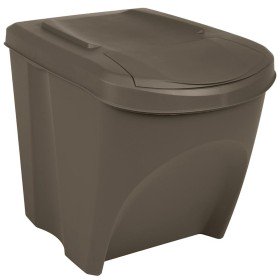 Cubos de basura apilables 3 uds polipropileno gris 75 L