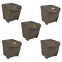 Cubos de basura apilables 3 uds polipropileno gris 75 L