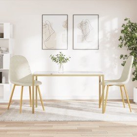 Sillas de comedor 2 unidades terciopelo blanco crema Sillas de comedor 2 unidades terciopelo blanco crema