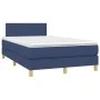 Box spring bed with mattress and LED blue fabric 120x200 cm by vidaXL, Beds and slatted bases - Ref: Foro24-3133547, Price: 4...