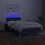 Box spring bed with mattress and LED blue fabric 120x200 cm by vidaXL, Beds and slatted bases - Ref: Foro24-3133547, Price: 4...