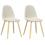 Sillas de comedor 2 unidades terciopelo blanco crema