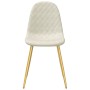 Sillas de comedor 2 unidades terciopelo blanco crema
