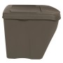 Cubos de basura apilables 3 uds polipropileno gris 75 L
