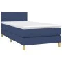 Box spring bed mattress and LED lights blue fabric 90x200 cm by vidaXL, Beds and slatted bases - Ref: Foro24-3133531, Price: ...
