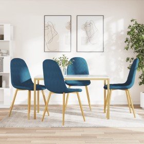 Sillas de comedor 4 unidades terciopelo azul Sillas de comedor 4 unidades terciopelo azul