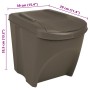 Cubos de basura apilables 3 uds polipropileno gris 75 L