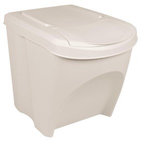 Cubos de basura apilables 3 uds polipropileno blanco 75 L