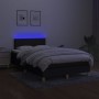 Cama box spring con colchón LED tela negro 120x200 cm