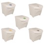 Cubos de basura apilables 3 uds polipropileno blanco 75 L