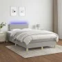 Cama box spring con colchón tela y LED gris claro 120x200 cm de vidaXL, Camas y somieres - Ref: Foro24-3133541, Precio: 377,6...