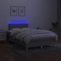Box spring bed with fabric mattress and light gray LED 120x200 cm by vidaXL, Beds and slatted bases - Ref: Foro24-3133541, Pr...