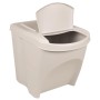 Cubos de basura apilables 3 uds polipropileno blanco 75 L