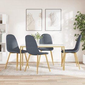 Sillas de comedor 4 unidades terciopelo gris oscuro Sillas de comedor 4 unidades terciopelo gris oscuro