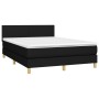 Boxspringbettmatratze und LED-Leuchten aus schwarzem Stoff 140x190 cm von vidaXL, Betten und Lattenroste - Ref: Foro24-313355...