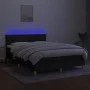 Box spring bed mattress and LED lights black fabric 140x190 cm by vidaXL, Beds and slatted bases - Ref: Foro24-3133551, Price...