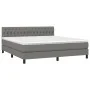 Box spring bed mattress and LED lights dark gray fabric 180x200 cm by vidaXL, Beds and slatted bases - Ref: Foro24-3133414, P...