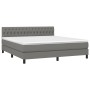Cama box spring colchón y luces LED tela gris oscuro 180x200 cm de vidaXL, Camas y somieres - Ref: Foro24-3133414, Precio: 60...