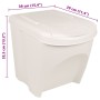 Cubos de basura apilables 3 uds polipropileno blanco 75 L