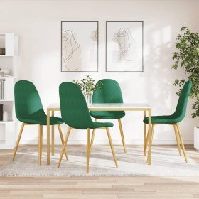 Sillas de comedor 4 unidades terciopelo verde oscuro Sillas de comedor 4 unidades terciopelo verde oscuro