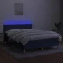 Box spring bed with mattress and LED blue fabric 140x200 cm by vidaXL, Beds and slatted bases - Ref: Foro24-3133563, Price: 4...