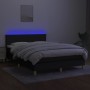 Box spring bed mattress and LED lights black fabric 140x200 cm by vidaXL, Beds and slatted bases - Ref: Foro24-3133559, Price...