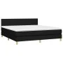 Box spring bed with LED mattress black fabric 160x200 cm by vidaXL, Beds and slatted bases - Ref: Foro24-3133567, Price: 478,...