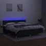 Box spring bed with LED mattress black fabric 160x200 cm by vidaXL, Beds and slatted bases - Ref: Foro24-3133567, Price: 478,...