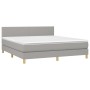 Cama box spring con colchón tela y LED gris claro 160x200 cm de vidaXL, Camas y somieres - Ref: Foro24-3133565, Precio: 495,8...