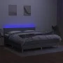 Box spring bed with fabric mattress and light gray LED 160x200 cm by vidaXL, Beds and slatted bases - Ref: Foro24-3133565, Pr...