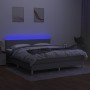 Cama box spring con colchón tela y LED gris claro 160x200 cm de vidaXL, Camas y somieres - Ref: Foro24-3133565, Precio: 495,8...