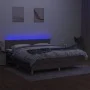 Cama box spring con colchón LED tela gris taupe 160x200 cm de vidaXL, Camas y somieres - Ref: Foro24-3133569, Precio: 511,61 ...