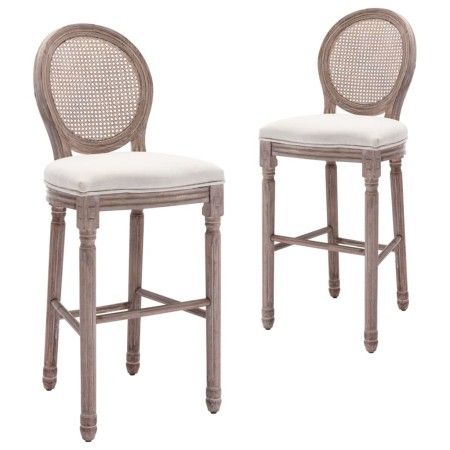 Küchenhocker 2 Einheiten aus weißem Leinen von vidaXL, Küchenhocker - Ref: Foro24-245352, Preis: 334,38 €, Rabatt: %