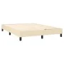 Box spring bed with mattress and LED cream fabric 140x200 cm by vidaXL, Beds and slatted bases - Ref: Foro24-3133002, Price: ...