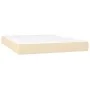 Box spring bed with mattress and LED cream fabric 140x200 cm by vidaXL, Beds and slatted bases - Ref: Foro24-3133002, Price: ...