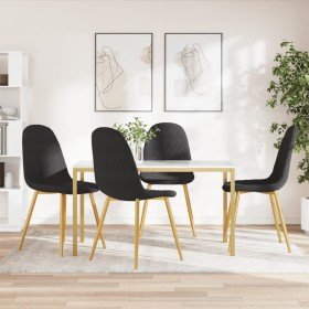 Sillas de comedor 4 unidades terciopelo negro Sillas de comedor 4 unidades terciopelo negro