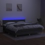 Cama box spring con colchón y LED tela gris oscuro 180x200 cm de vidaXL, Camas y somieres - Ref: Foro24-3133574, Precio: 574,...