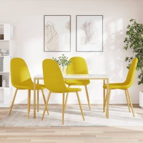 Sillas de comedor 4 uds terciopelo amarillo mostaza