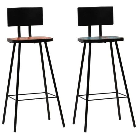 Küchenhocker 2 Einheiten recyceltes Massivholz von vidaXL, Küchenhocker - Ref: Foro24-245392, Preis: 145,87 €, Rabatt: %