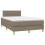 Box spring bed with mattress and LED taupe gray fabric 120x200 cm by vidaXL, Beds and slatted bases - Ref: Foro24-3133705, Pr...