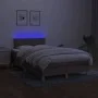 Box spring bed with mattress and LED taupe gray fabric 120x200 cm by vidaXL, Beds and slatted bases - Ref: Foro24-3133705, Pr...