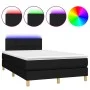 Box spring bed with LED mattress black fabric 120x200 cm by vidaXL, Beds and slatted bases - Ref: Foro24-3133703, Price: 384,...