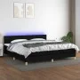 Box spring bed with LED mattress black fabric 200x200 cm by vidaXL, Beds and slatted bases - Ref: Foro24-3133743, Price: 582,...