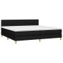 Box spring bed with LED mattress black fabric 200x200 cm by vidaXL, Beds and slatted bases - Ref: Foro24-3133743, Price: 586,...