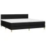 Box spring bed with LED mattress black fabric 200x200 cm by vidaXL, Beds and slatted bases - Ref: Foro24-3133743, Price: 582,...